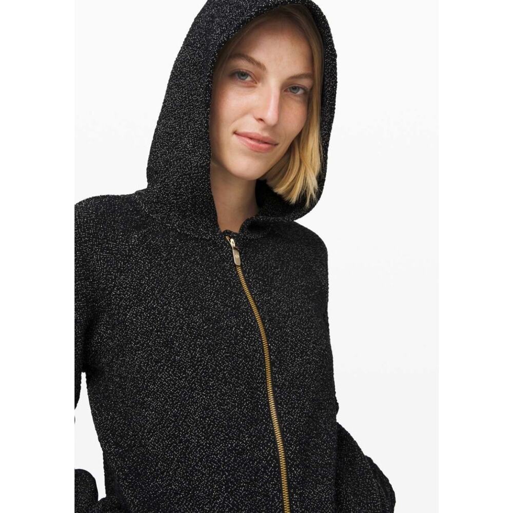 Lululemon Pave New Ways Black White Hoodie Full Zip Small Comfy - Picture 4 of 13